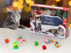 Adventskalender med Kattleksaker