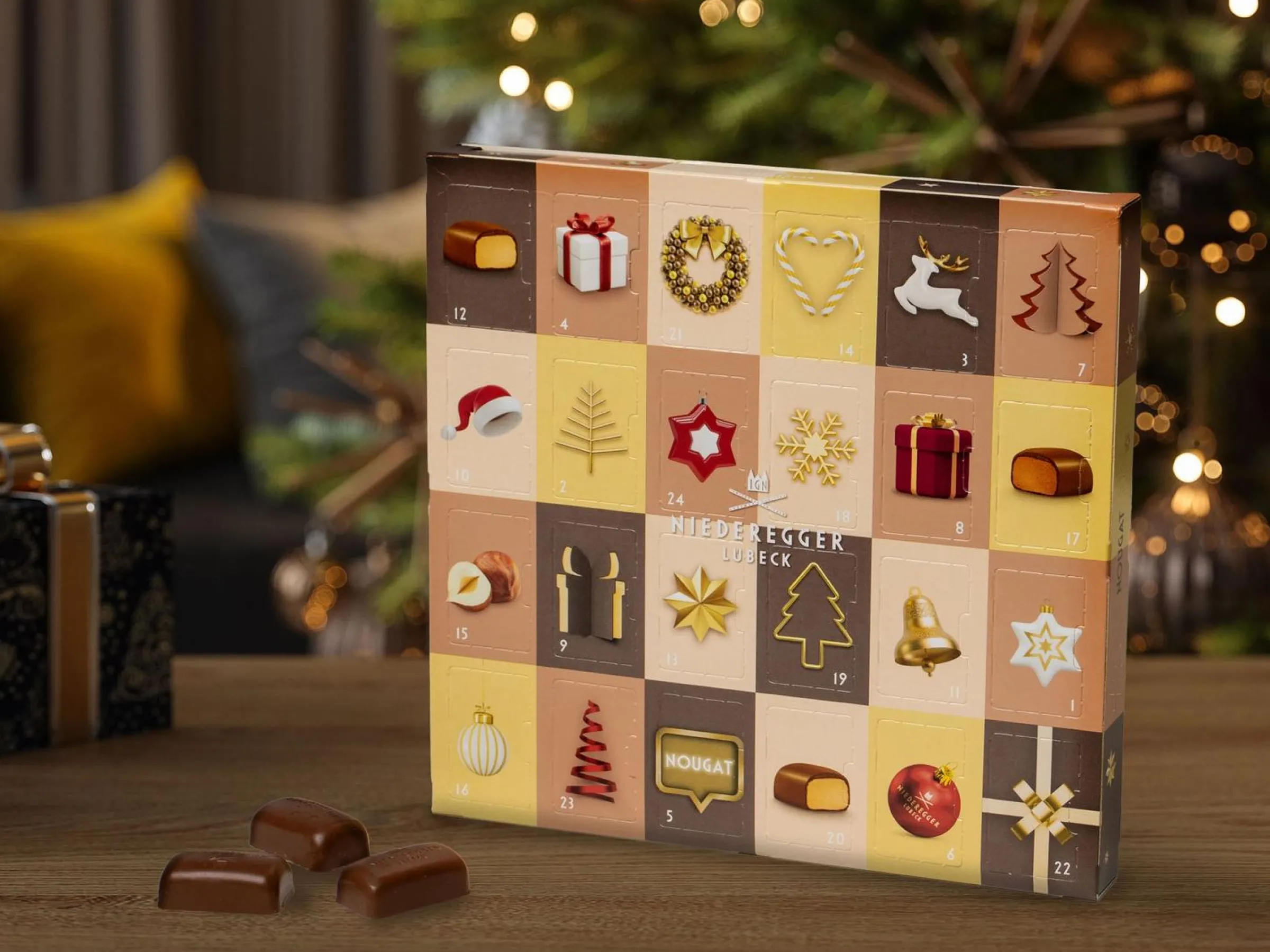 Adventskalender med Nougat - Niederegger
