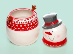 Burk med Lock - Snögubbe