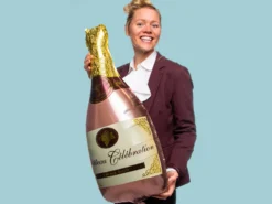 Folieballong Champagneflaska Rosé
