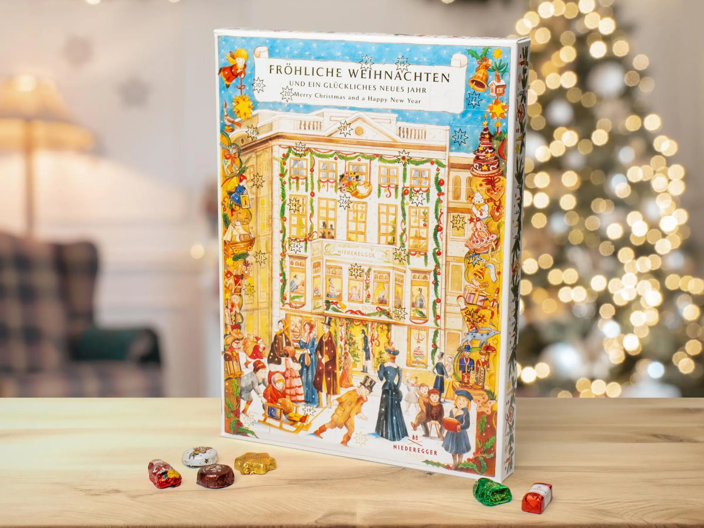 Marsipankalender med 32 Luckor - Niederegger