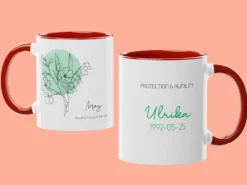 Mugg med Månadsblomma & Egen Text