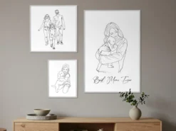 Personlig poster med line art
