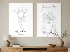 Personlig poster med line art