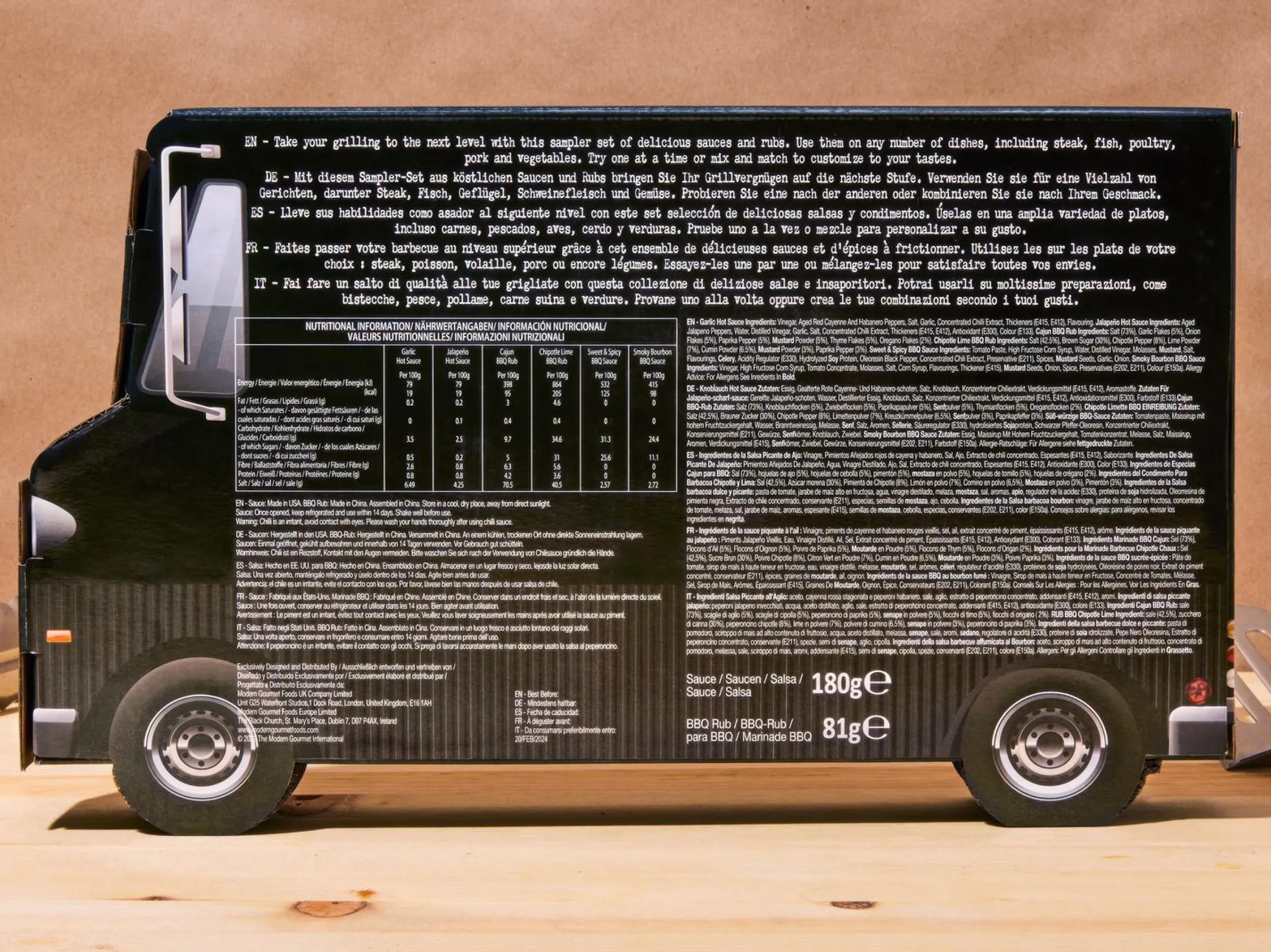 Presentlåda Grill Truck med Grillkryddor & Starka Såser - Thoughtfully