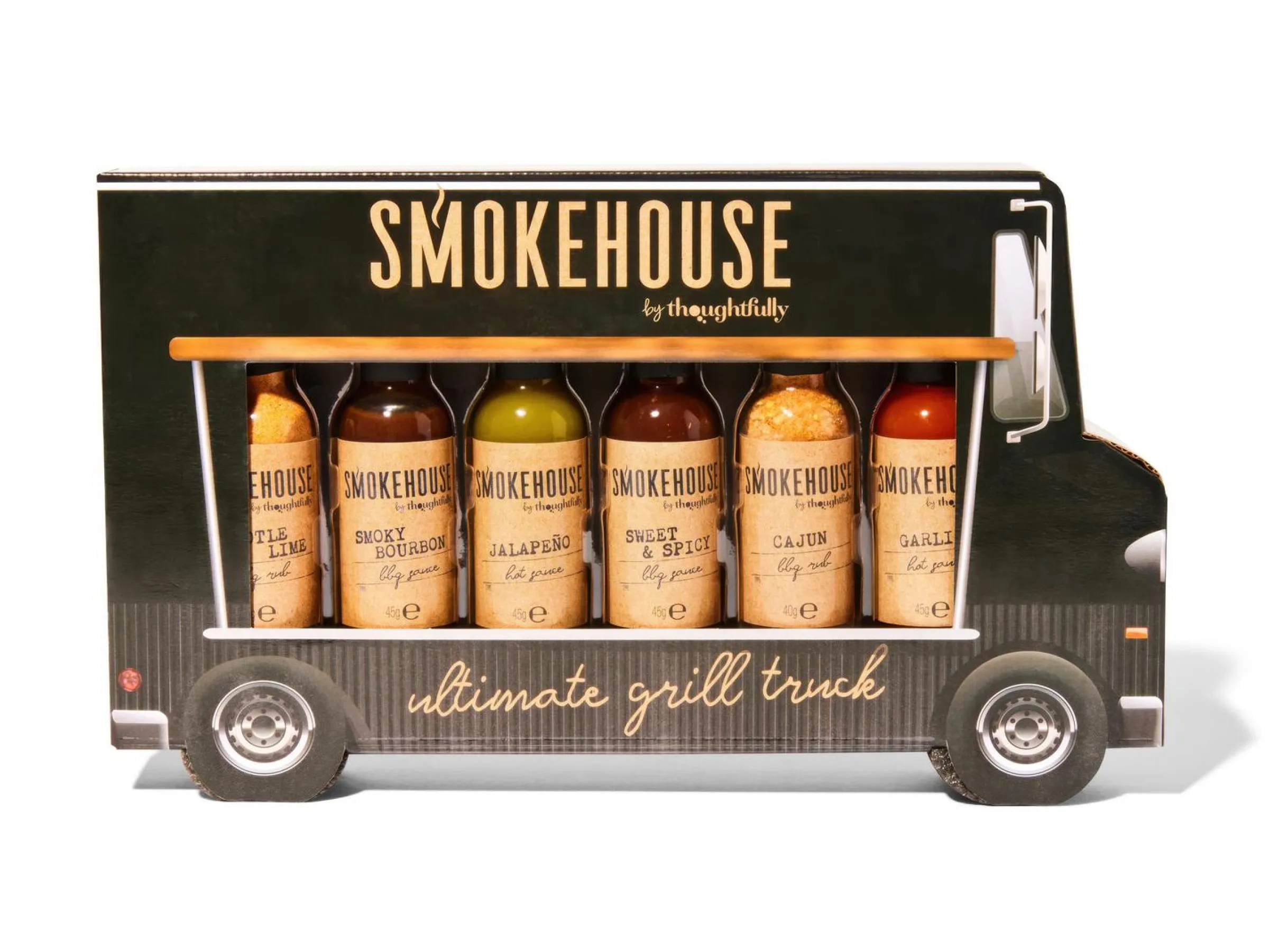 Presentlåda Grill Truck med Grillkryddor & Starka Såser - Thoughtfully