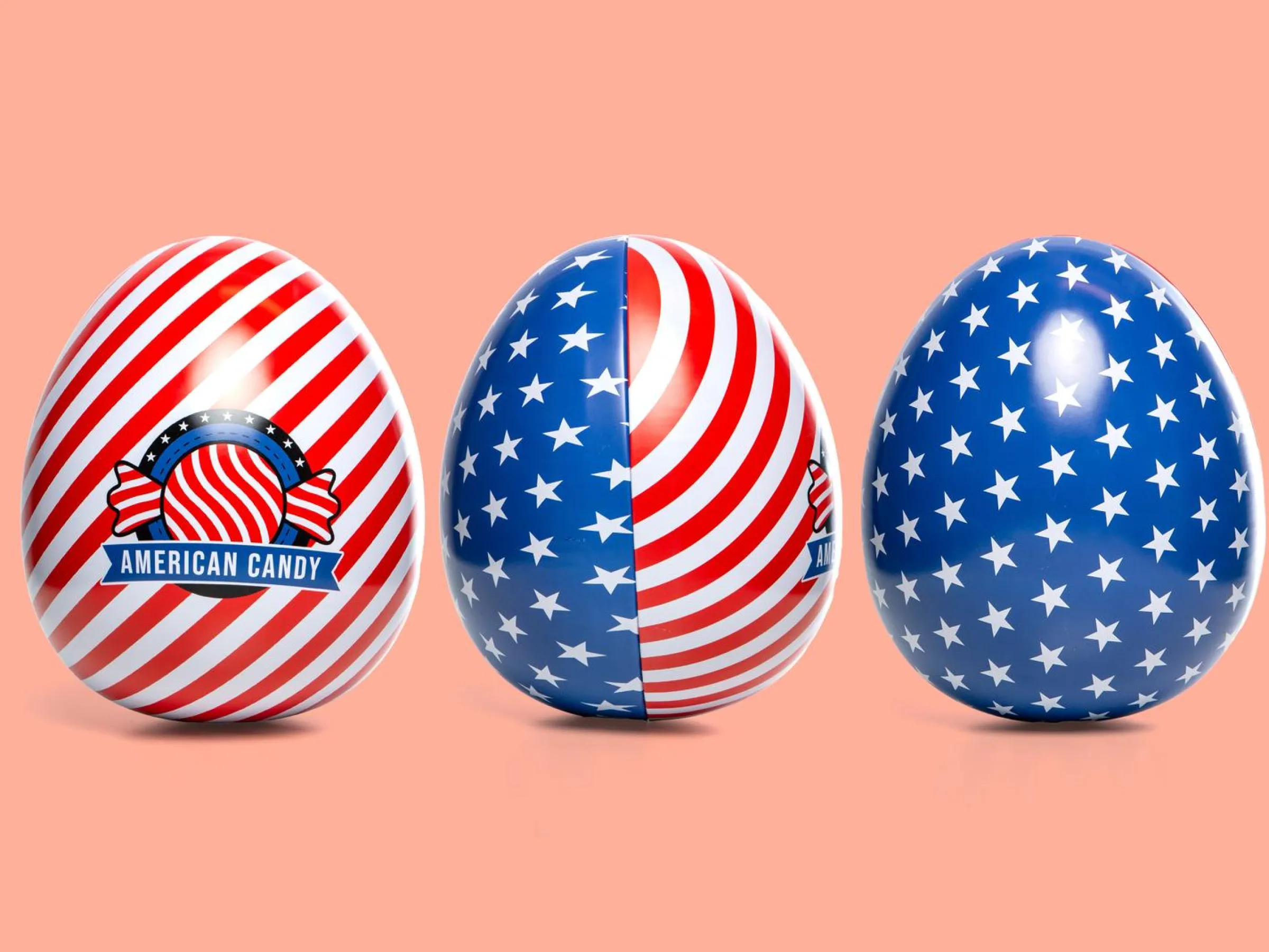 Påskägg med USA-godis