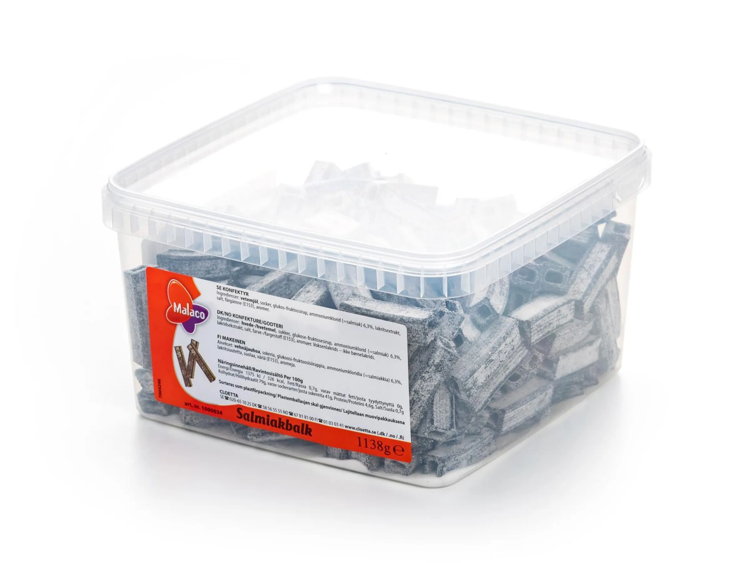 Salmiakbalk Lösgodis 1,1 kg
