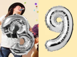 Sifferballong Silver 9