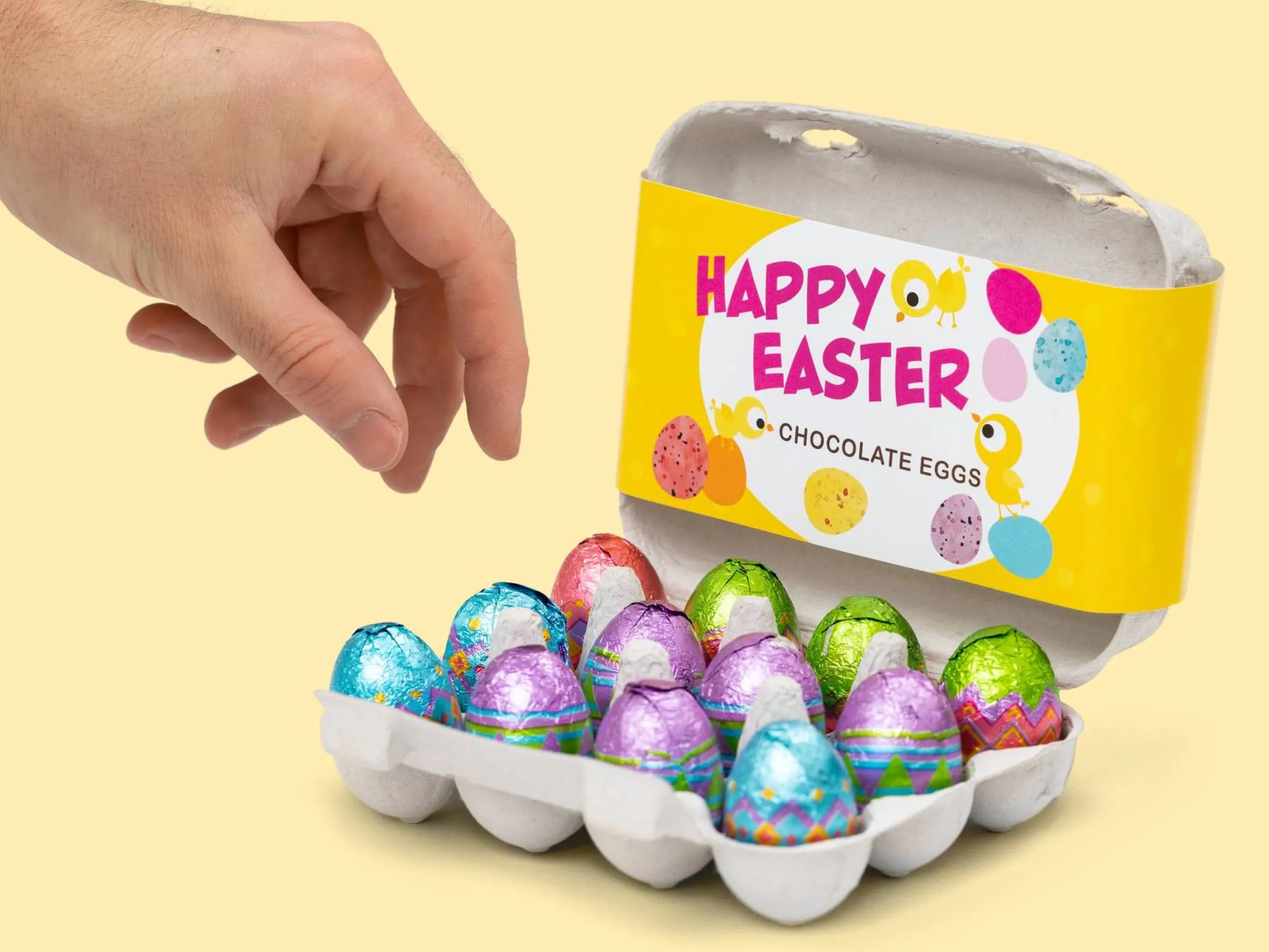 Små Chokladägg i Äggkartong