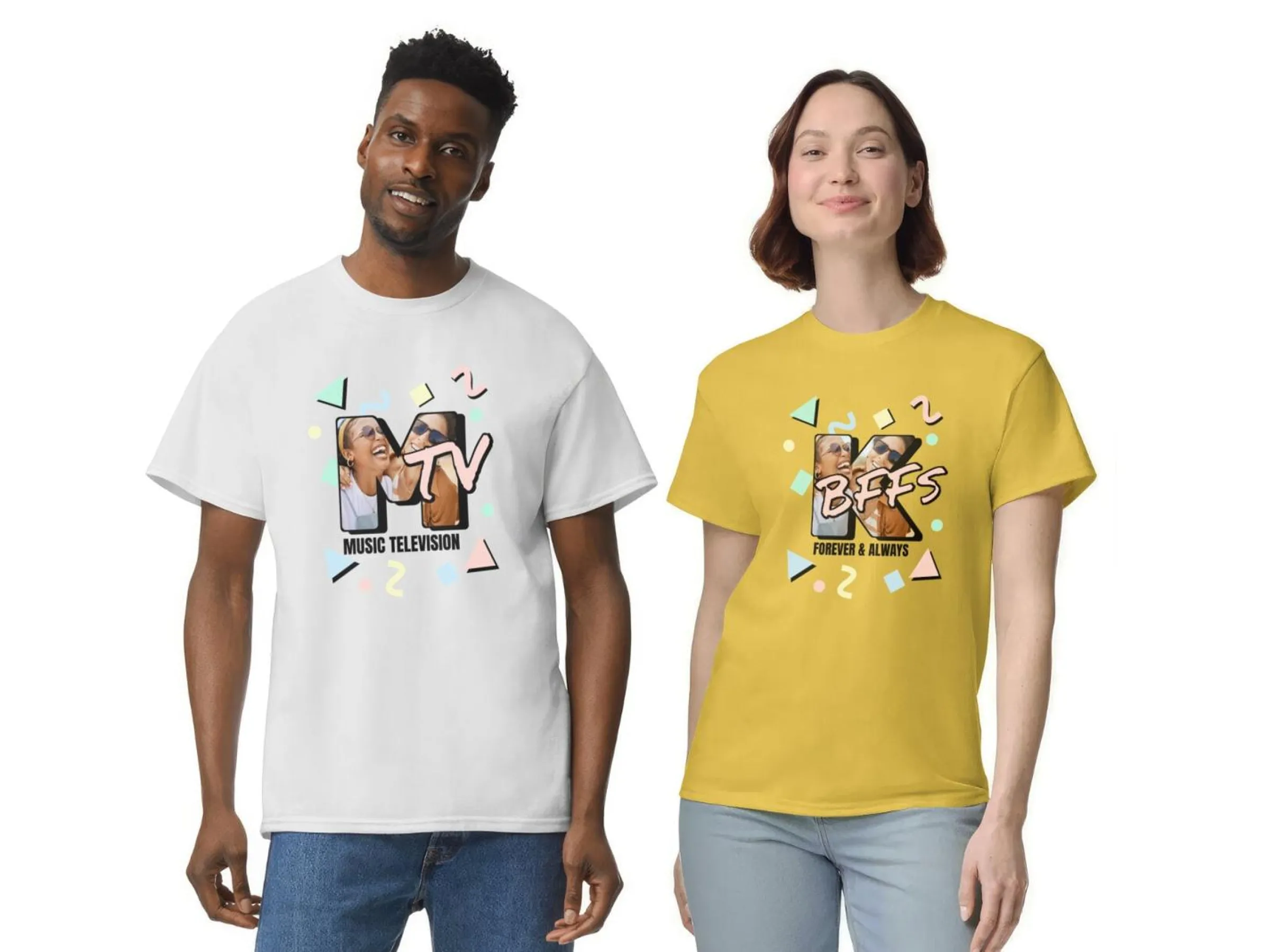 T-shirt med Fotocollage - 90s Design
