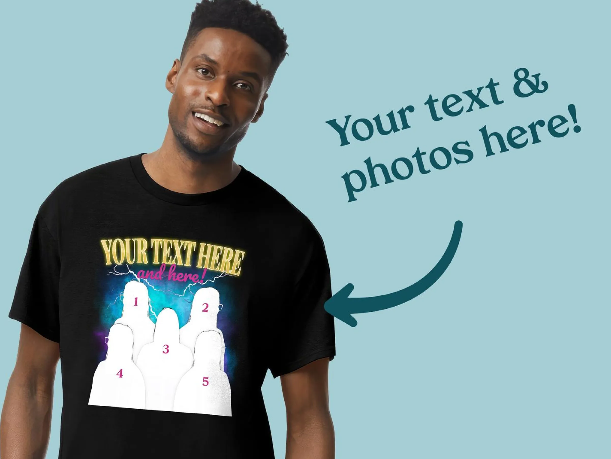 T-shirt med Fotocollage - 90s Design
