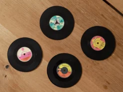 Vinylplattor Glasunderlägg 4-pack