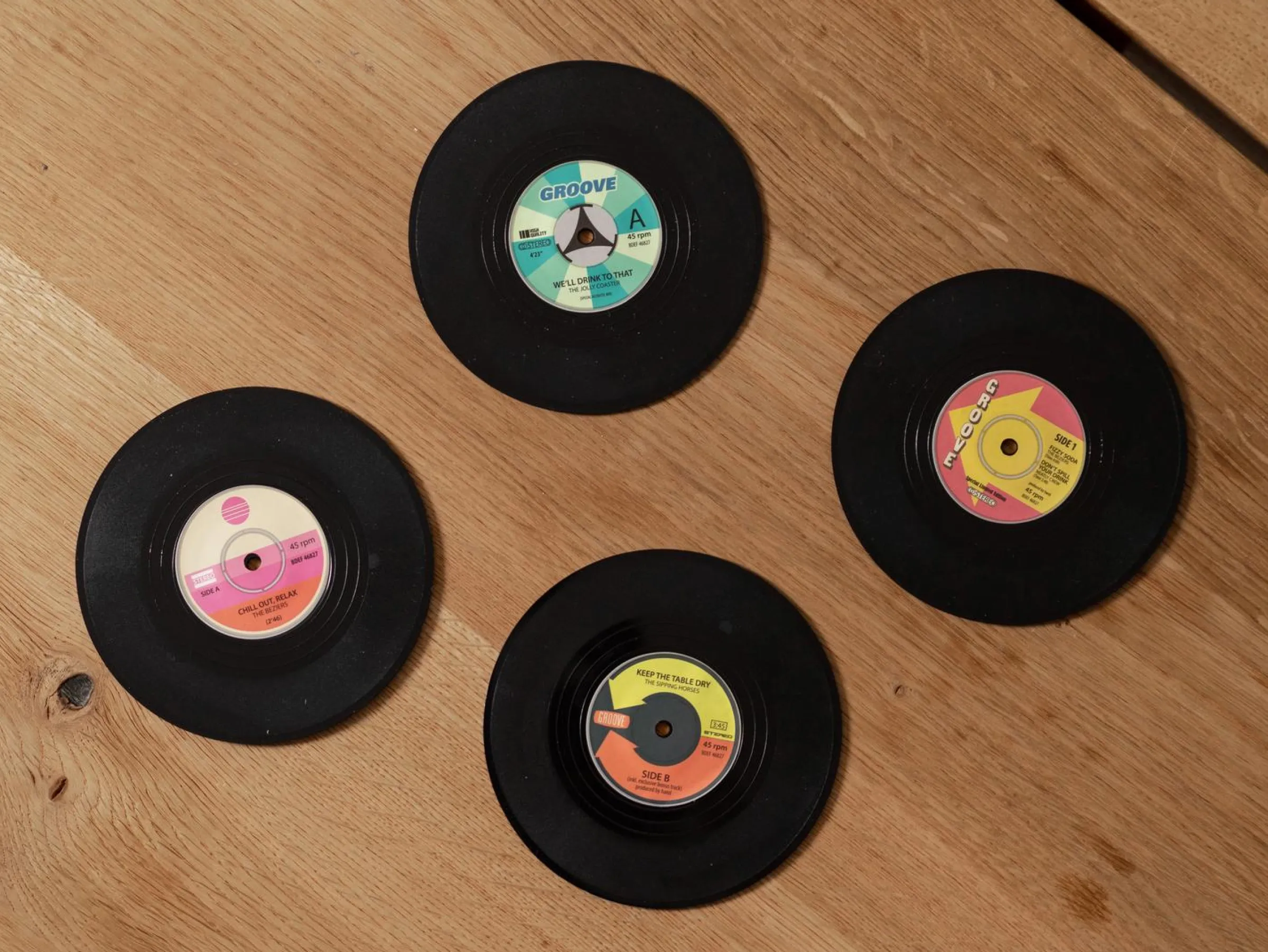 Vinylplattor Glasunderlägg 4-pack