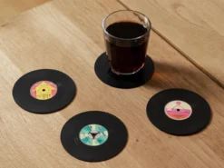 Vinylplattor Glasunderlägg 4-pack