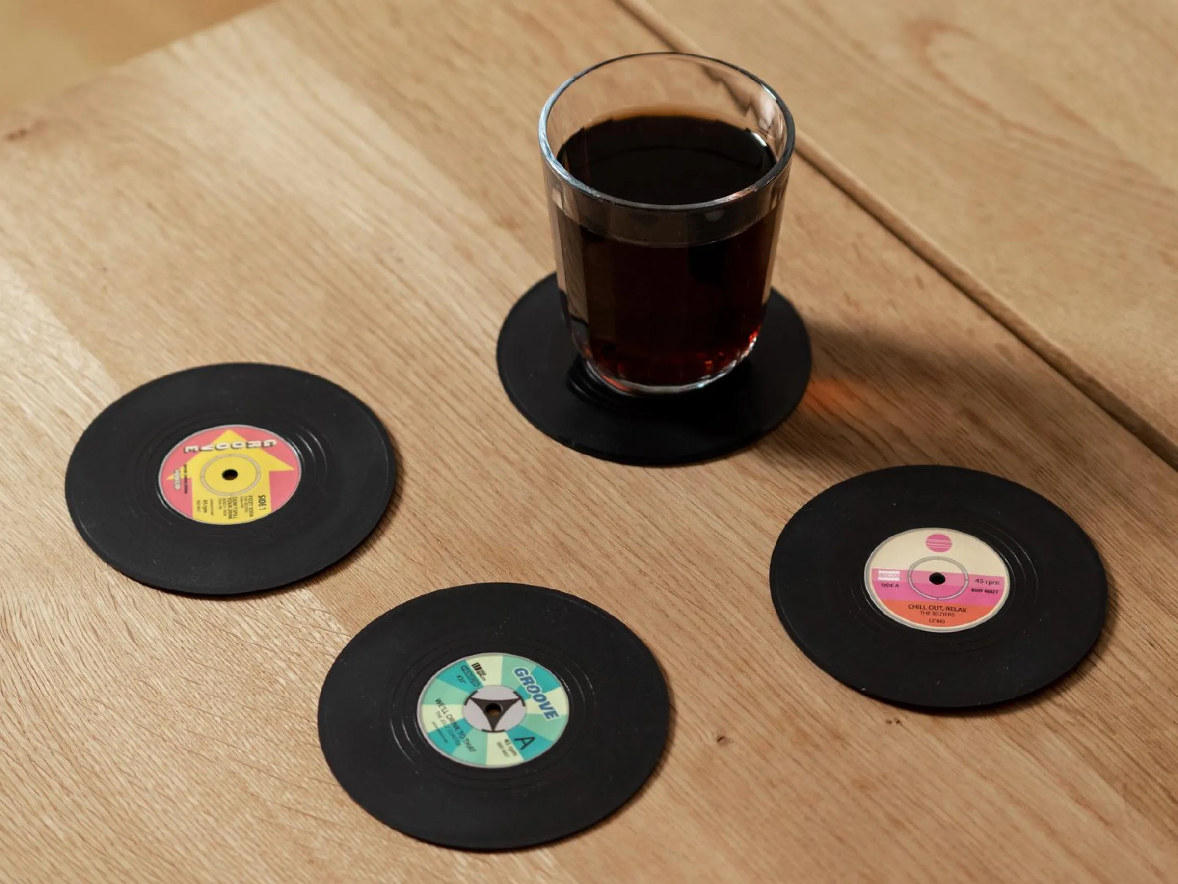 Vinylplattor Glasunderlägg 4-pack